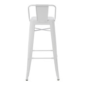 Tabouret Industrielle / Métal Dossier - Blanc