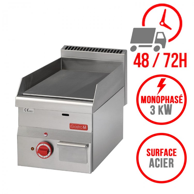 Plancha électrique plaque lisse 600 60/30FTE (3kW) - GASTRO M