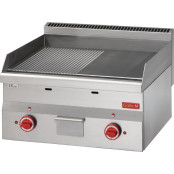 Plaque de cuisson électrique 600 x 600 mm (6kW) - Surface acier demi lisse demi rainurée