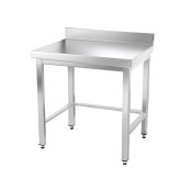 Table inox 700 x 500 mm adossée avec renfort / GOLDINOX