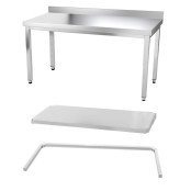 Table inox 1500 x 500 mm adossée avec renfort / GOLDINOX