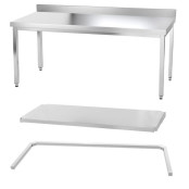 Table inox 1800 x 500 mm adossée avec renfort / GOLDINOX