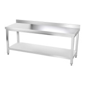 Table inox 1800 x 500 mm adossée avec renfort / GOLDINOX