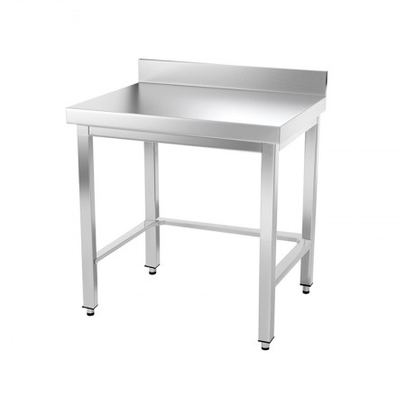 Table inox 600 x 600 mm adossée avec renfort / GOLDINOX