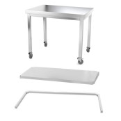 Table inox 1000 x 600 mm avec renfort sur roulettes / GOLDINOX