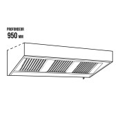 Hotte murale 1200 x 950 x 400 mm avec éclairage, filtre et robinet de vidange / GOLDINOX