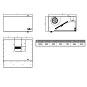 Hotte caisson 1000 x 950 x 520 mm avec moteur, variateur, éclairage, filtre et robinet de vidange / GOLDINOX