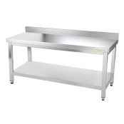 Table inox soubassement 1500 x 500 mm adossée / GOLDINOX