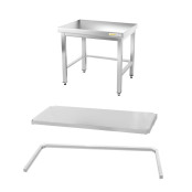 Table inox soubassement 500 x 500 mm avec renfort / GOLDINOX