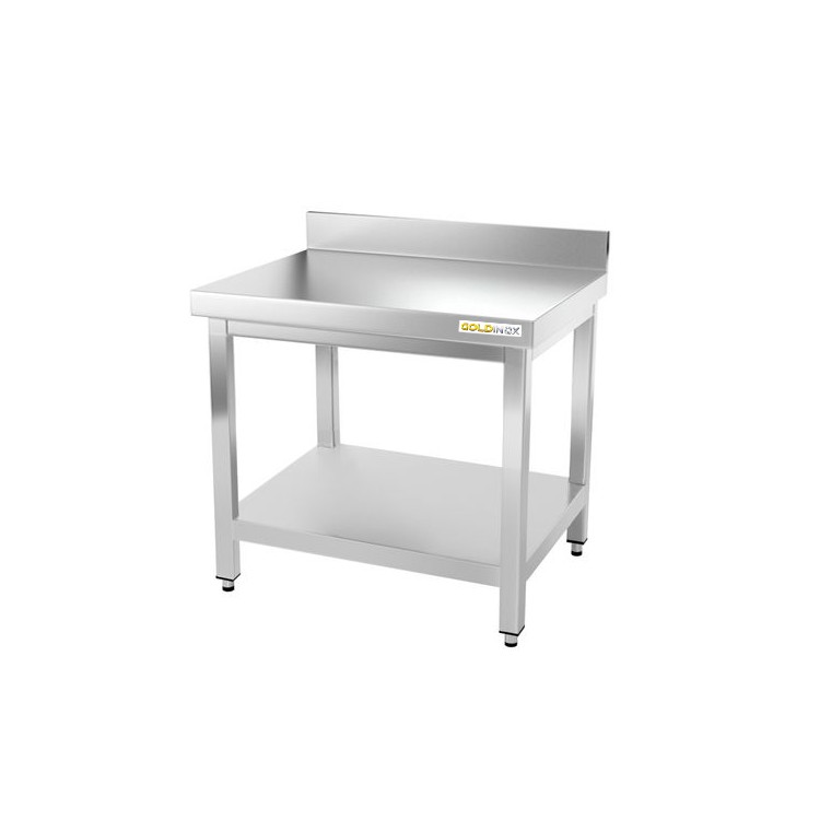 Table inox soubassement 700 x 600 mm adossée / GOLDINOX