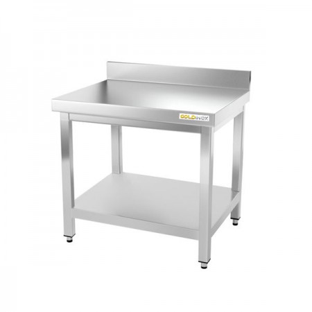 Table inox soubassement 800 x 600 mm adossée / GOLDINOX