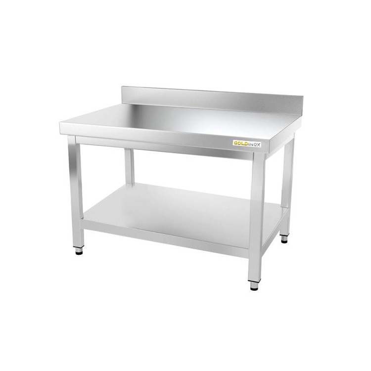 Table inox soubassement 1000 x 600 mm adossée / GOLDINOX