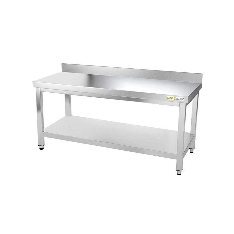 Table inox soubassement 1600 x 600 mm adossée / GOLDINOX