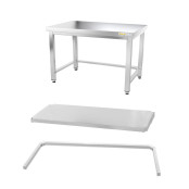 Table inox soubassement 1000 x 500 mm avec renfort / GOLDINOX