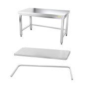 Table inox soubassement 1400 x 500 mm avec renfort / GOLDINOX