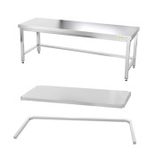 Table inox soubassement 1800 x 500 mm avec renfort / GOLDINOX