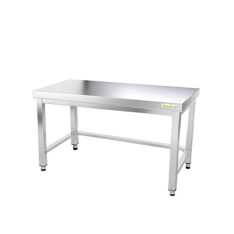 Table inox soubassement 1600 x 600 mm avec renfort / GOLDINOX