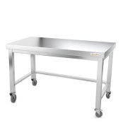 Table inox soubassement 1600 x 600 mm avec renfort sur roulettes / GOLDINOX