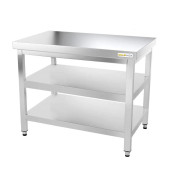 Table inox 1000 x 600 mm avec 2 étagères / GOLDINOX