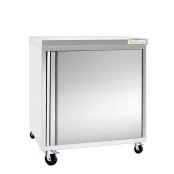 Meuble bas inox 600 x 700 mm sur roulettes / GOLDINOX