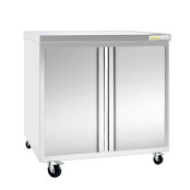 Meuble bas inox 800 x 700 mm sur roulettes / GOLDINOX