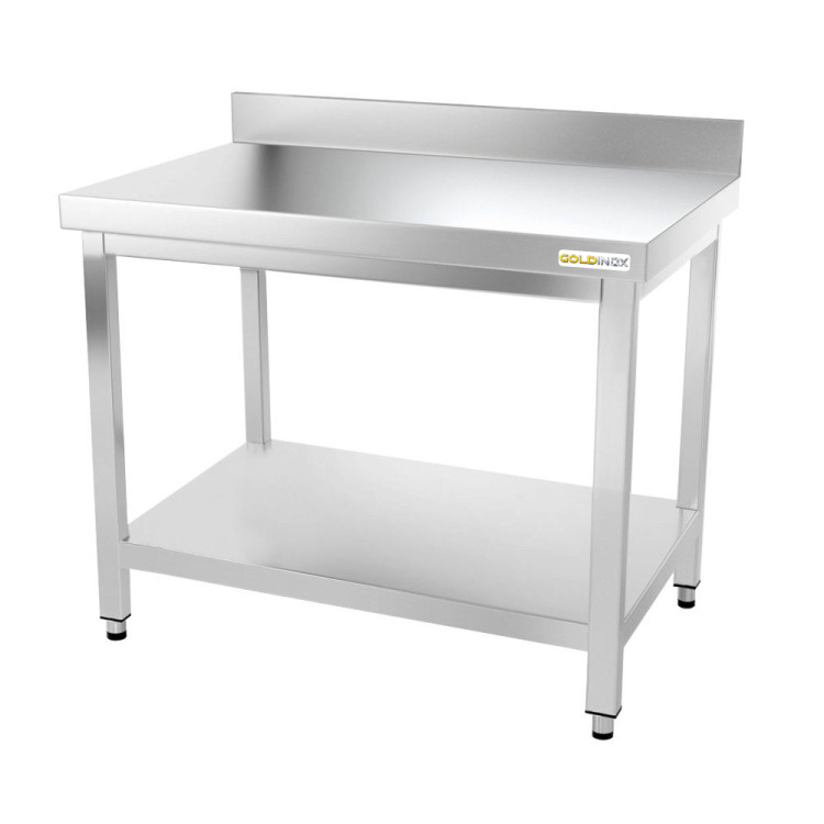 Table inox 1200 x 500 mm adossée / GOLDINOX