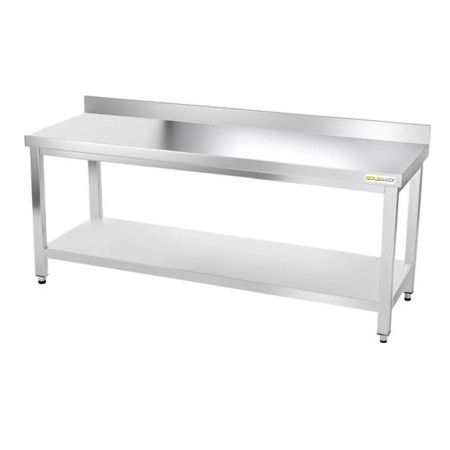 Table inox 1800 x 500 mm adossée / GOLDINOX