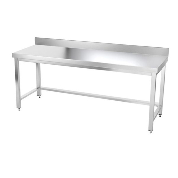 Table inox 1800 x 500 mm adossée avec renfort / GOLDINOX