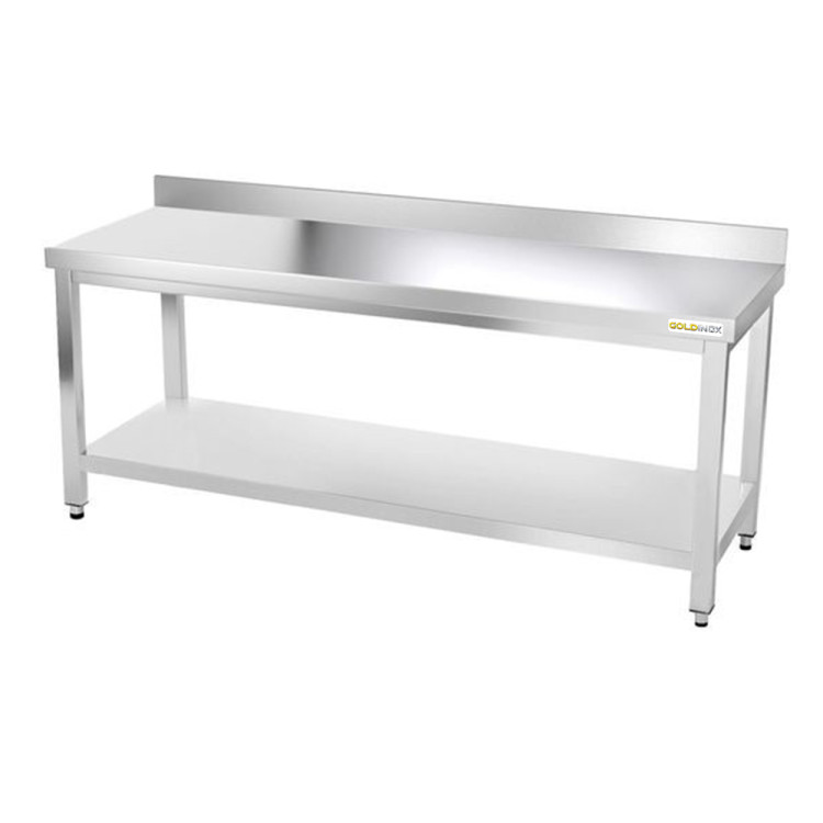 Table inox 1800 x 600 mm adossée PREMIUM / GOLDINOX