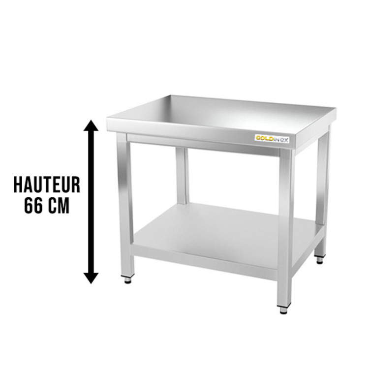 Table inox soubassement 600 x 600 mm / GOLDINOX 