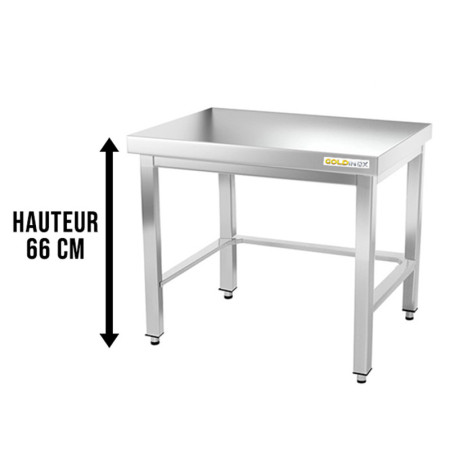 Table inox soubassement 700 x 600 mm avec renfort / GOLDINOX 