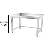 Table inox soubassement 1000 x 600 mm avec renfort / GOLDINOX 