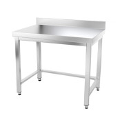 Table inox 1000 x 600 mm adossée avec renfort PREMIUM / GOLDINOX