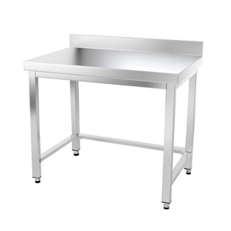 Table inox 1200 x 600 mm adossée avec renfort / GOLDINOX