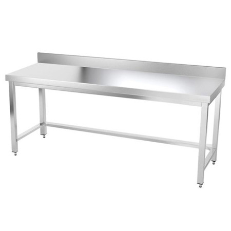 Table inox 1800 x 600 mm adossée avec renfort PREMIUM / GOLDINOX