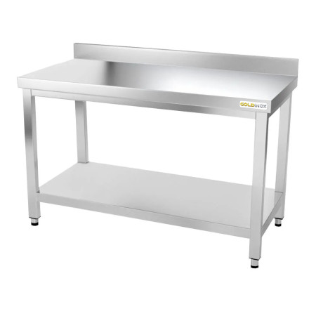 Table inox 1400 x 700 mm adossée PREMIUM / GOLDINOX 