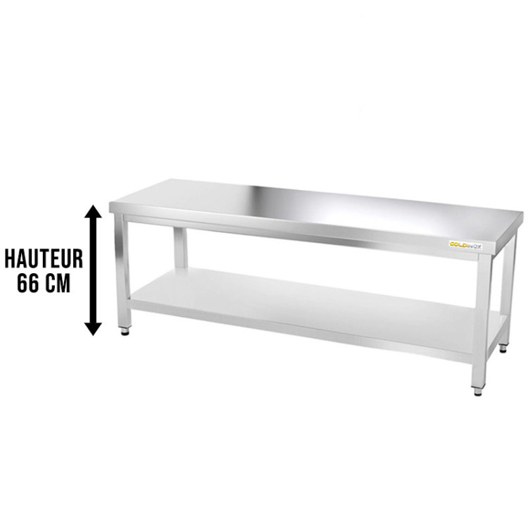 Table inox soubassement 1800 x 700 mm / GOLDINOX 