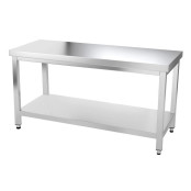 Table inox 1400 x 800 mm avec renfort / GOLDINOX