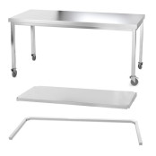 Table inox 2000 x 800 mm avec renfort sur roulettes / GOLDINOX