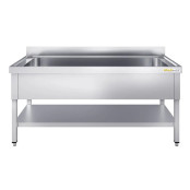 Plonge inox grande cuve 1000x600mm avec 1 bac PREMIUM - GOLDINOX