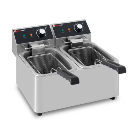 Friteuse électrique à poser professionnelle 4 + 4 Litres (230V) IDEAL - GOLDINOX