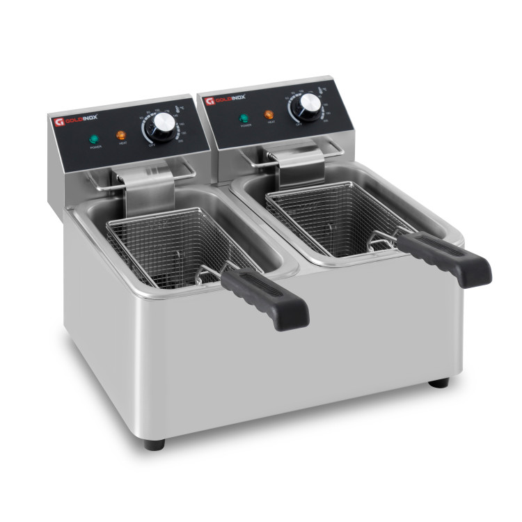 Friteuse électrique à poser professionnelle 4 + 4 Litres (230V) IDEAL - GOLDINOX