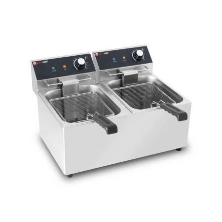 Friteuse électrique à poser professionnelle 8 + 8 Litres (230V) IDEAL - GOLDINOX
