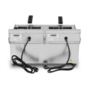 Friteuse électrique à poser professionnelle 10 + 10 Litres avec robinet de vidange (230V) IDEAL - GOLDINOX