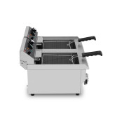 Friteuse électrique à poser professionnelle 10 + 10 Litres avec robinet de vidange (230V) IDEAL - GOLDINOX