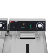 Friteuse électrique à poser professionnelle 13 + 13 Litres avec robinet de vidange (230V) IDEAL - GOLDINOX