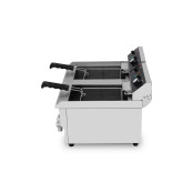 Friteuse électrique à poser professionnelle 13 + 13 Litres avec robinet de vidange (230V) IDEAL - GOLDINOX