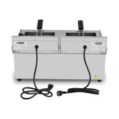Friteuse électrique à poser professionnelle 13 + 13 Litres avec robinet de vidange (230V) IDEAL - GOLDINOX