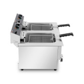 Friteuse électrique à poser professionnelle 16 + 16 Litres avec robinet de vidange (400V) IDEAL - GOLDINOX