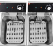 Friteuse électrique à poser professionnelle 6 + 6 Litres (230V) IDEAL - GOLDINOX